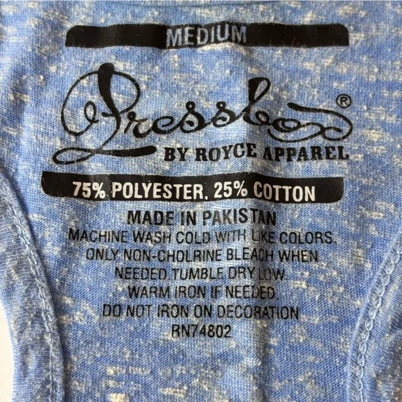 Pressbox Royce Apparel UNC Carolina Tar Heels Razorback Tank Top Blue Gray Sz M - Picture 8 of 8